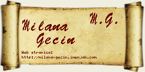 Milana Gecin vizit kartica